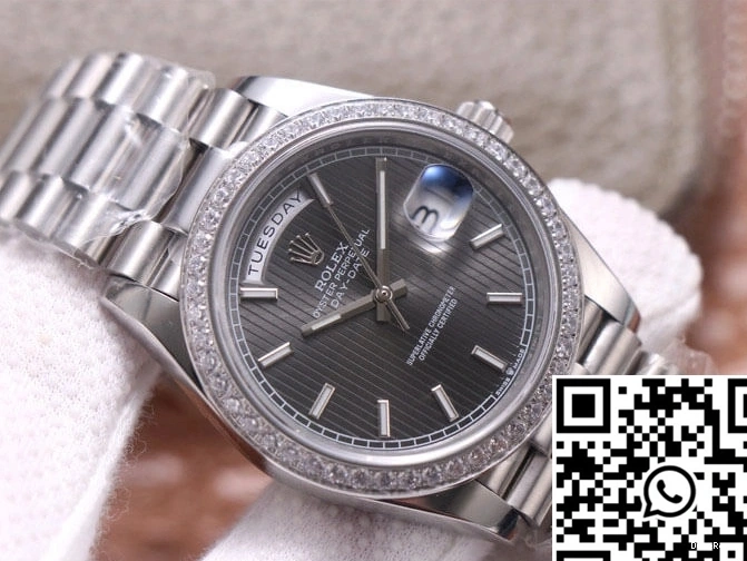 M228349RBR-0008 Factory Rolex White Day-Date EW Grey Gold Dial 1207